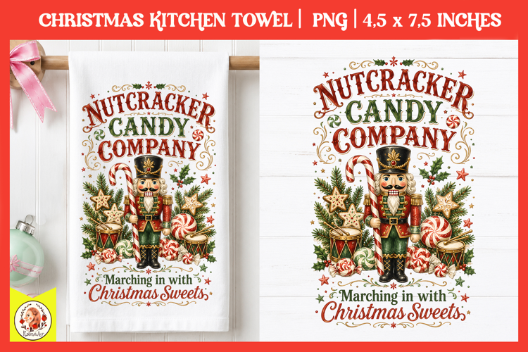 Vintage Christmas Kitchen Towel PNG |Retro farm sublimation