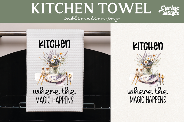 Vintage Kitchen Towel Sublimation, Farmhouse Kitchen Towel
