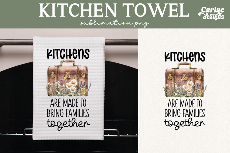 Vintage Kitchen Towel Sublimation, Farmhouse Kitchen Towel