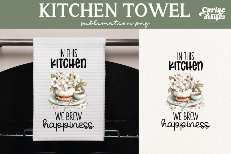 Vintage Kitchen Towel Sublimation, Farmhouse Kitchen Towel