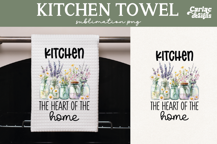 Vintage Kitchen Towel Sublimation, Farmhouse Kitchen Towel