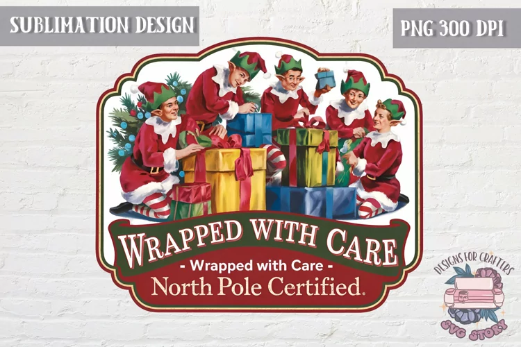 Christmas Christmas Vintage Labels Sublimation Retro