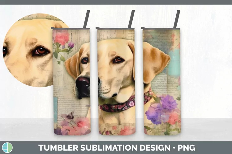 Vintage Labrador Retriever Dog Tumbler | Sublimation 20 oz S