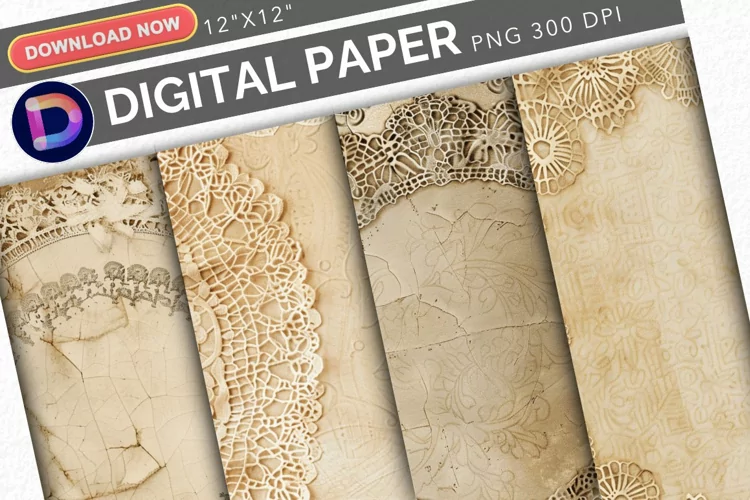 Vintage Doily Lace Digital Paper