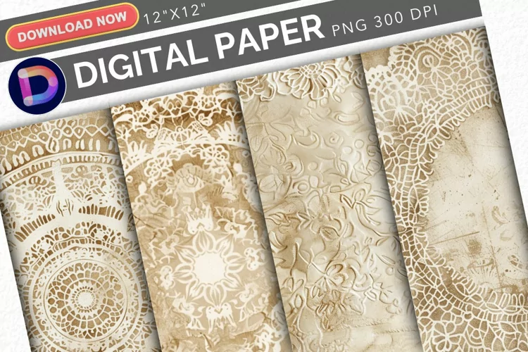 Vintage Doily Lace Digital Paper