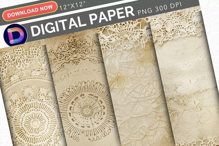 Vintage Doily Lace Digital Paper