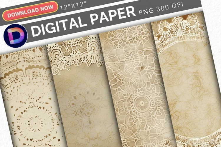 Vintage Doily Lace Digital Paper