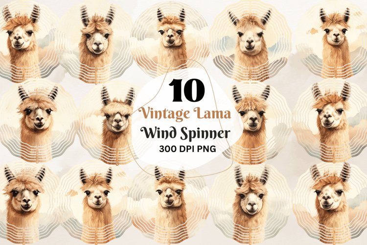 Vintage Llama Wind Spinner Bundle
