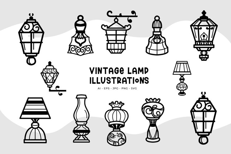 Vintage Lamp Illustrations example image 1