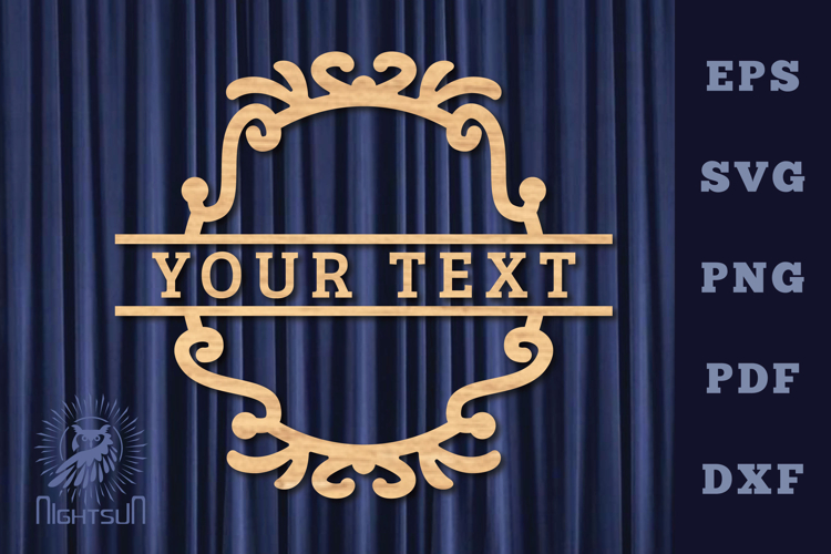 Vintage Lasercut Split Monogram SVG