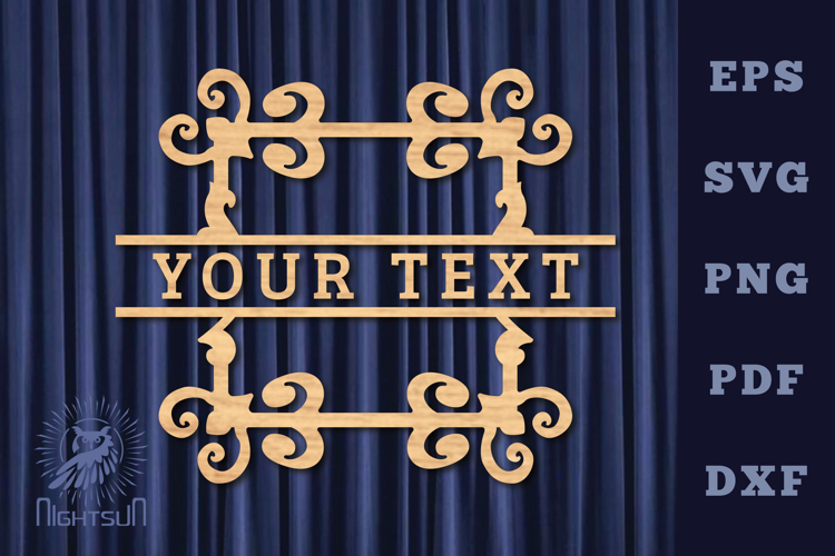 Vintage Lasercut Split Monogram SVG