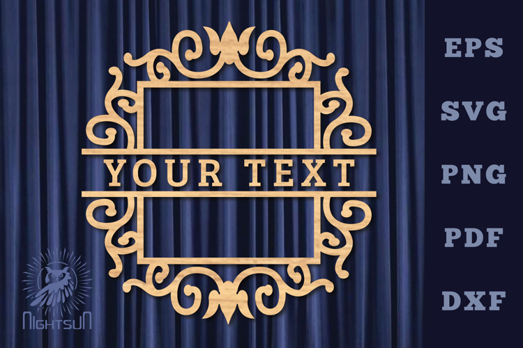 Vintage Lasercut Split Monogram SVG