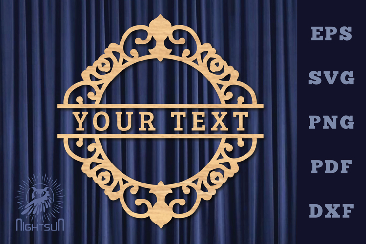 Vintage Lasercut Split Monogram SVG