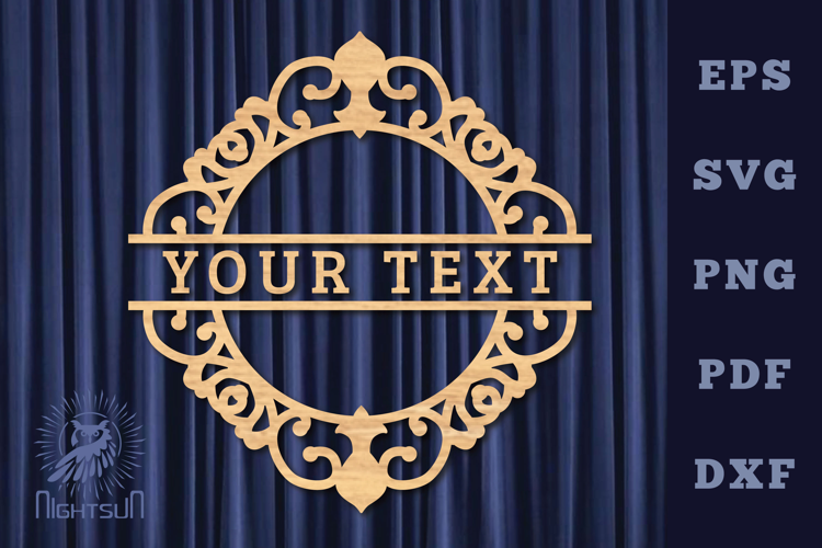 Vintage Lasercut Split Monogram SVG