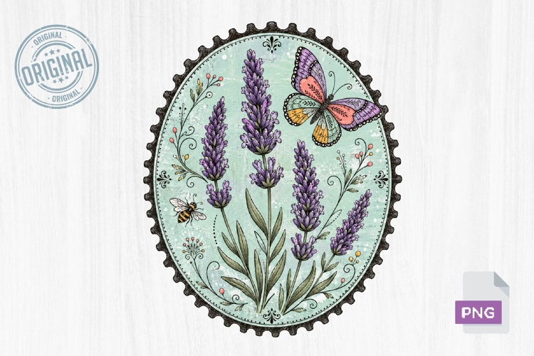 Vintage Lavender Butterfly Postage Stamp PNG Clipart Design