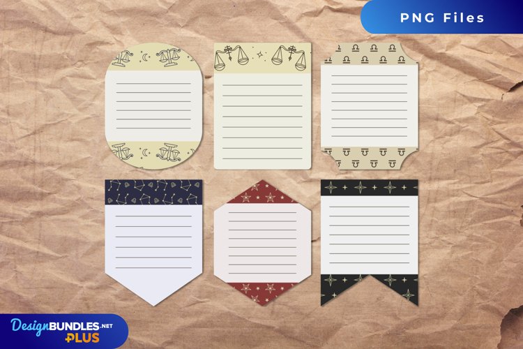Vintage Libra Seamless Pattern Shaped Journaling Area example image 1