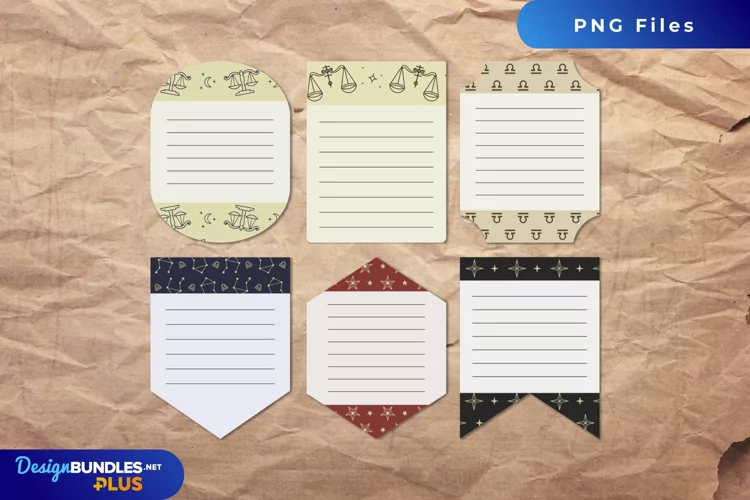 Vintage Libra Seamless Pattern Shaped Journaling Area