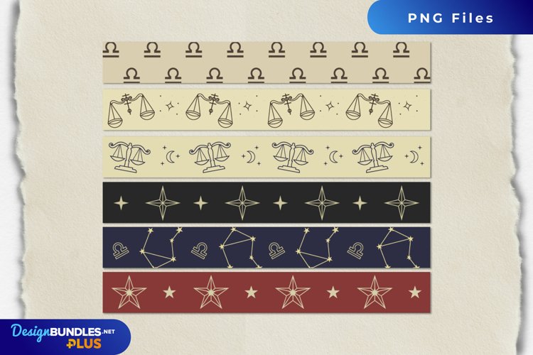 Vintage Libra Seamless Pattern Strips example image 1