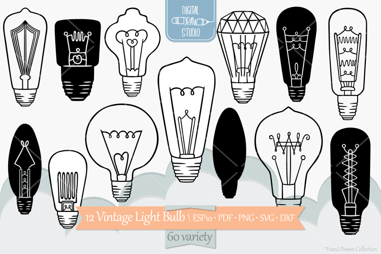 Vintage Light Bulbs | Hand Drawn Edison Lights