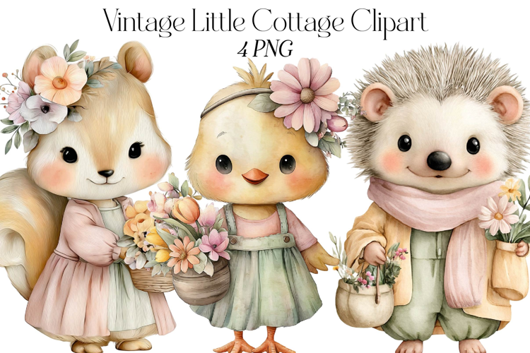 Vintage Little Cottage Clipart