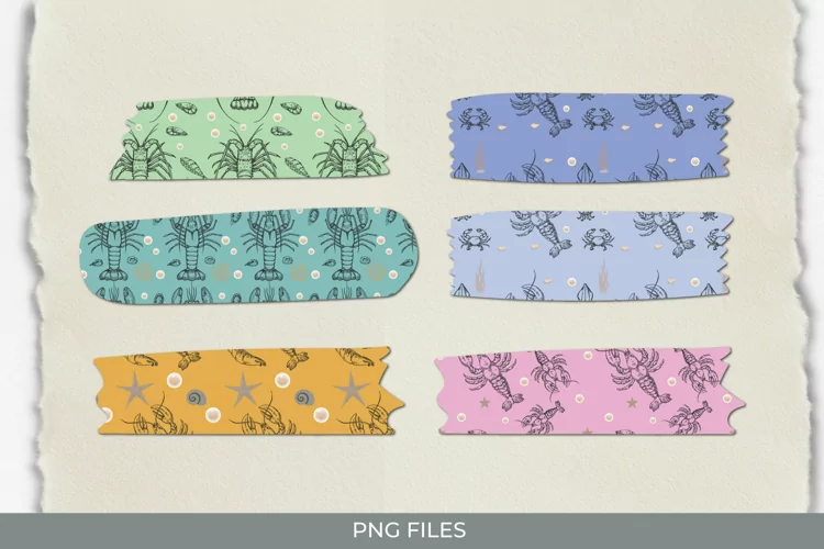 Vintage Lobster Seamless Pattern Tape