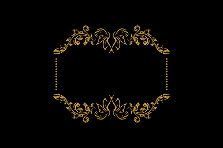Vintage luxury gold floral frame art wedding decorative elem