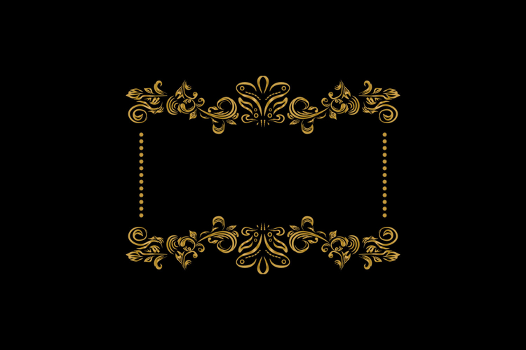 Vintage luxury gold floral frame art wedding decorative elem