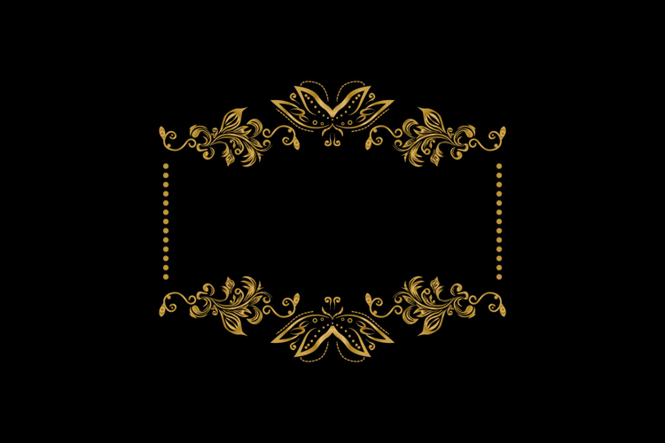 Vintage luxury gold floral frame art wedding decorative elem
