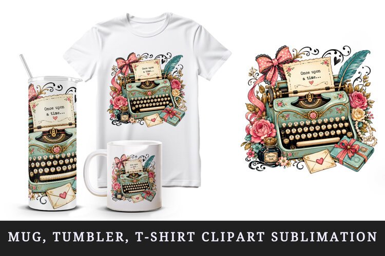 Vintage tumbler, mug wrap, clipart sublimation design example image 1