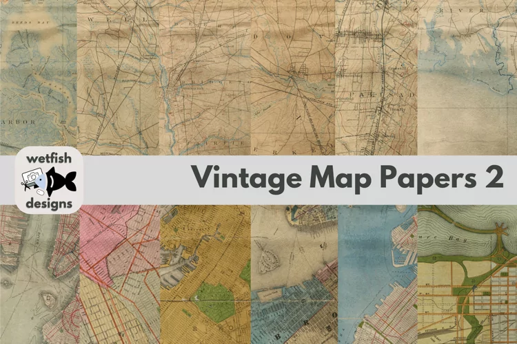 Vintage Map Papers 2a