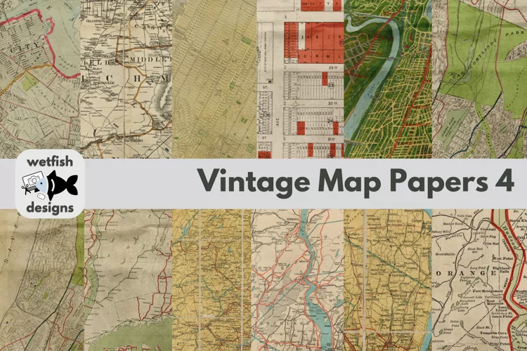 Vintage Map Papers 4