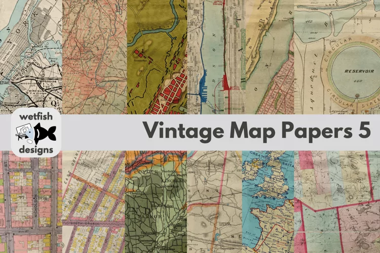 Vintage Map Papers 5