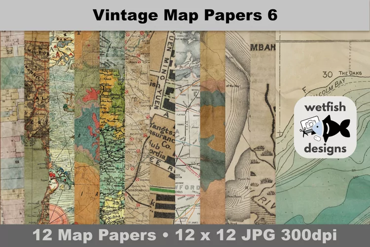 Vintage Map Papers 6