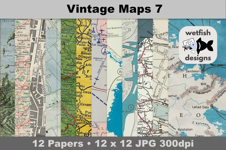 Vintage Map Papers 7