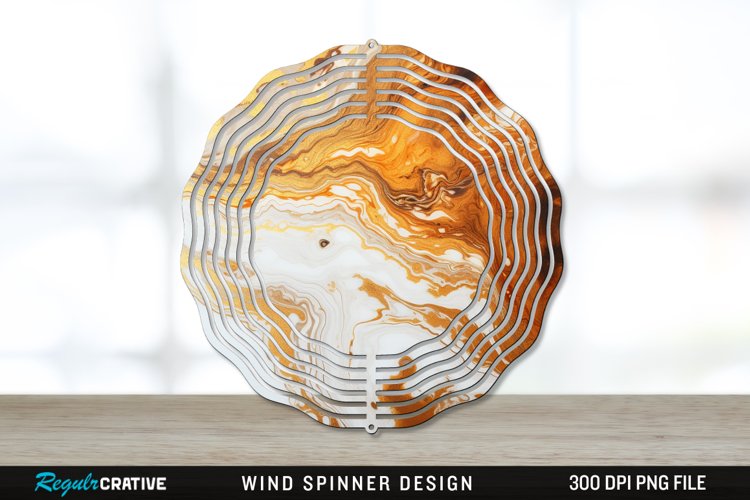 Vintage Marbled Wind Spinner Sublimation PNG Design