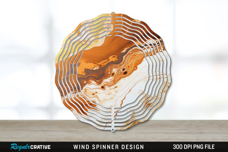 Vintage Marbled Wind Spinner Sublimation PNG Design