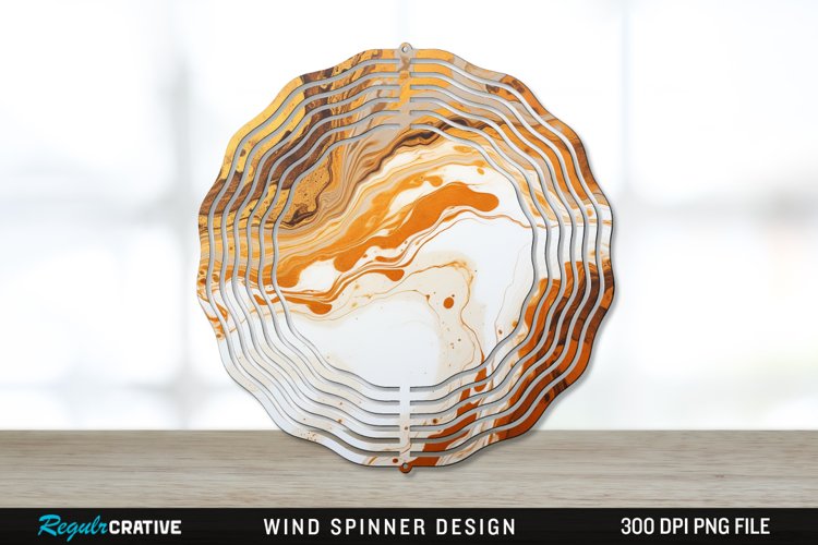 Vintage Marbled Wind Spinner Sublimation PNG Design