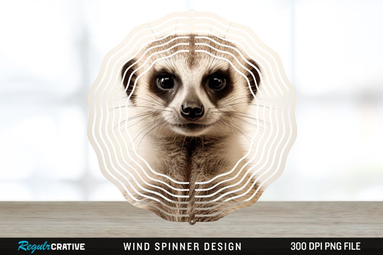 Vintage Meerkat Wind Spinner Sublimation Design PNG