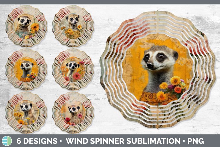 Vintage Meerkat Wind Spinner | Sublimation Spinner Designs B