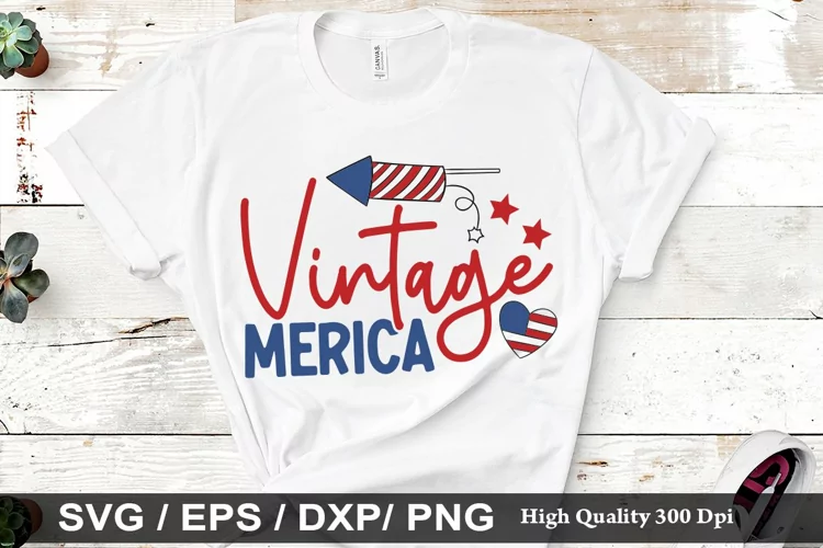 Vintage Merica SVG - 4th Of July Design