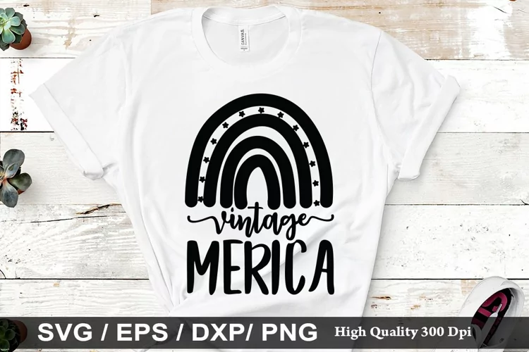 Vintage Merica SVG - 4th Of July Design