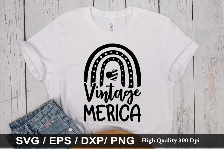 Vintage Merica SVG - 4th Of July Design