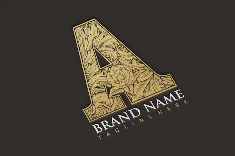 Vintage monogram letter decorative capital initial A