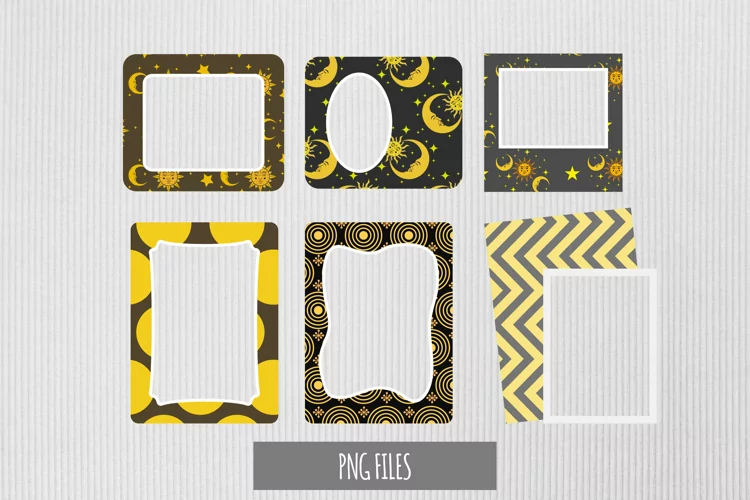 Vintage Moon and Sun Seamless Pattern Frames