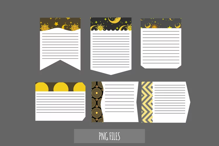 Vintage Moon and Sun Seamless Pattern Shaped Journaling Area