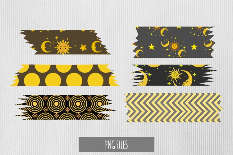 Vintage Moon and Sun Seamless Pattern Tape example image 1