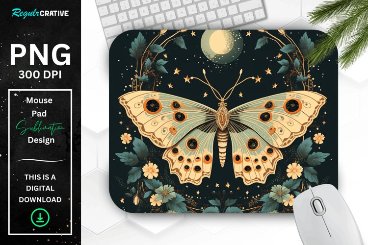 Vintage Moon Moth Mouse pad