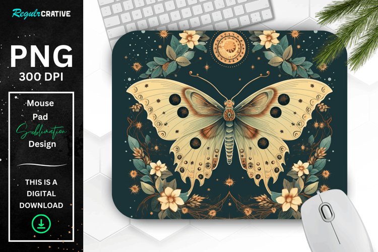 Vintage Moon Moth Mouse pad