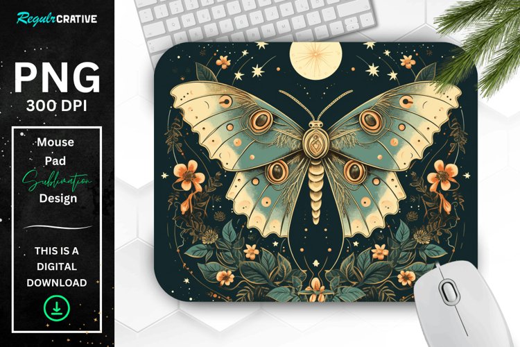 Vintage Moon Moth Mouse pad