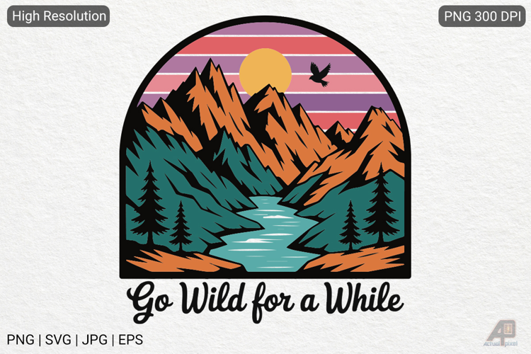 Vintage Mountain Adventure SVG PNG Sublimation